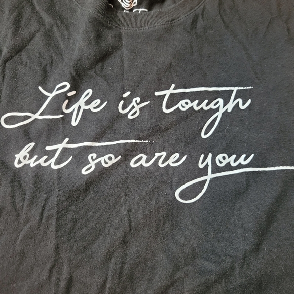 Positive tees Life is tough black t-shirt_ - Picture 1 of 7